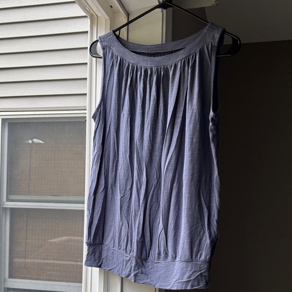 LOFT Women's Gathered Gray Tank Top